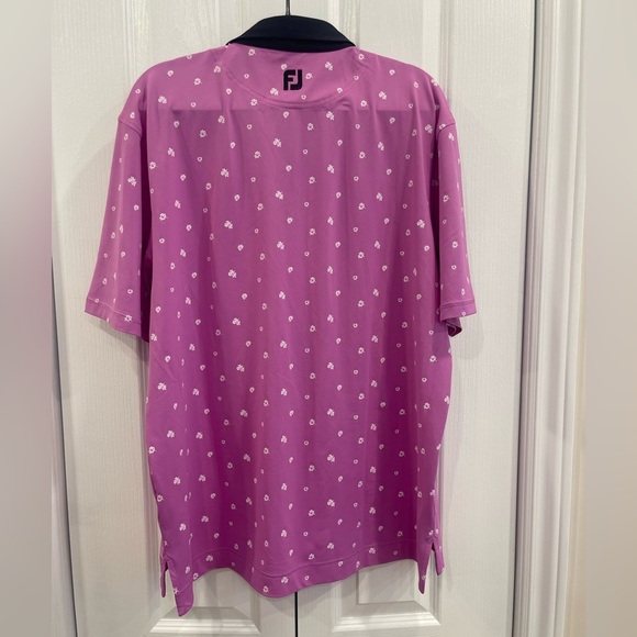 FJ Floral Men's Tropic Golf Print Lisle Self Collar By FootJoy Golf size XL - Picture 2 of 5